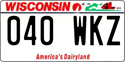 WI license plate 040WKZ