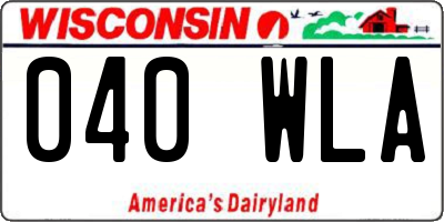 WI license plate 040WLA