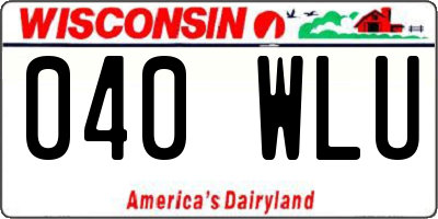 WI license plate 040WLU