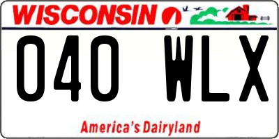 WI license plate 040WLX