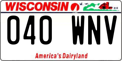 WI license plate 040WNV