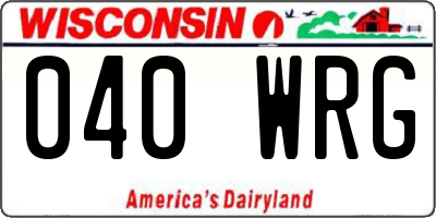 WI license plate 040WRG