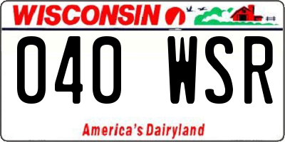 WI license plate 040WSR