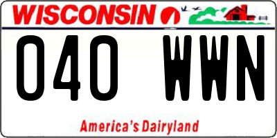 WI license plate 040WWN