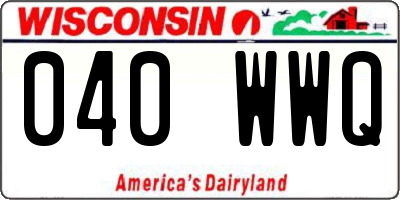 WI license plate 040WWQ