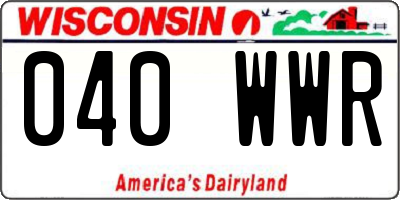 WI license plate 040WWR