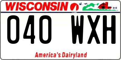 WI license plate 040WXH