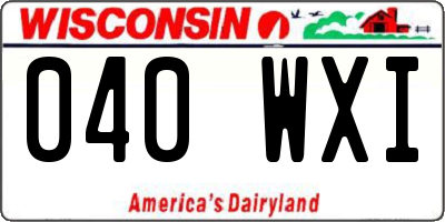 WI license plate 040WXI