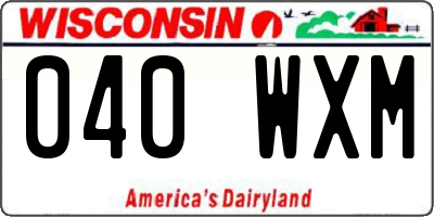 WI license plate 040WXM
