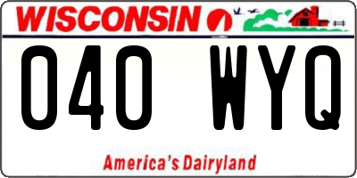 WI license plate 040WYQ