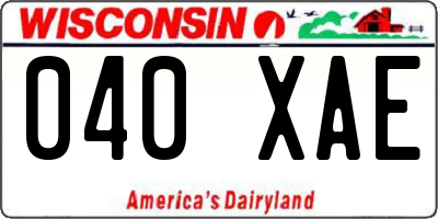 WI license plate 040XAE
