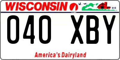 WI license plate 040XBY