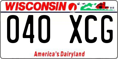 WI license plate 040XCG