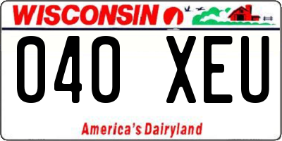 WI license plate 040XEU