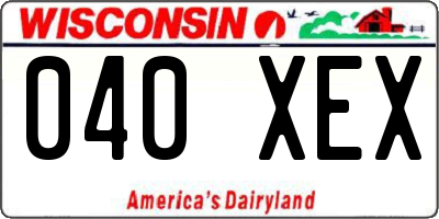 WI license plate 040XEX