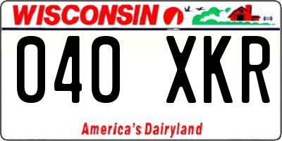 WI license plate 040XKR