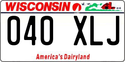WI license plate 040XLJ