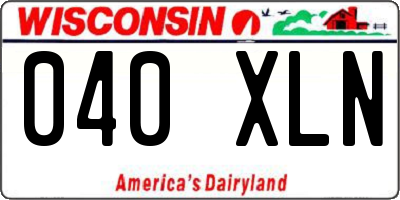 WI license plate 040XLN