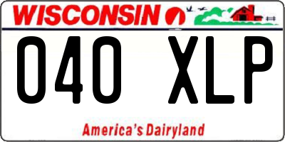 WI license plate 040XLP
