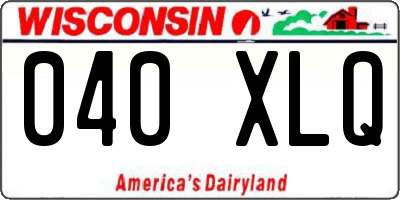WI license plate 040XLQ