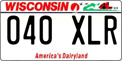 WI license plate 040XLR