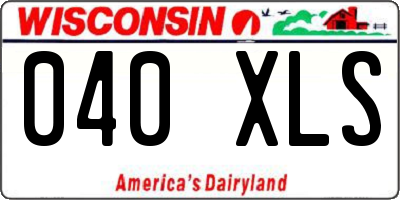 WI license plate 040XLS