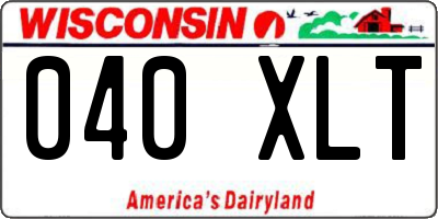 WI license plate 040XLT