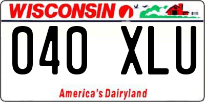 WI license plate 040XLU