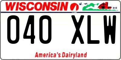 WI license plate 040XLW
