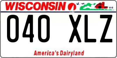 WI license plate 040XLZ