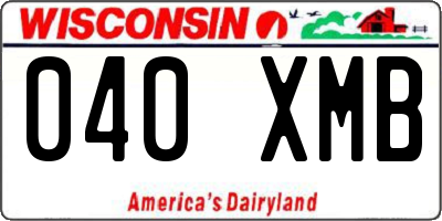 WI license plate 040XMB