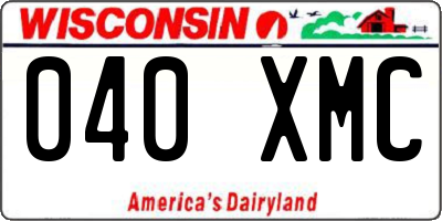 WI license plate 040XMC