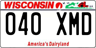 WI license plate 040XMD