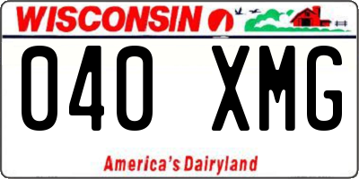 WI license plate 040XMG