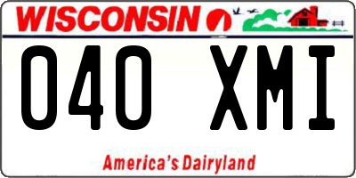 WI license plate 040XMI