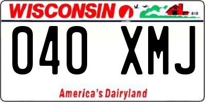 WI license plate 040XMJ