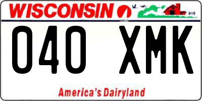 WI license plate 040XMK