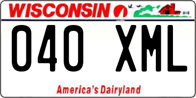 WI license plate 040XML