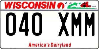 WI license plate 040XMM