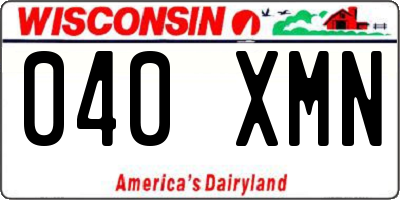 WI license plate 040XMN