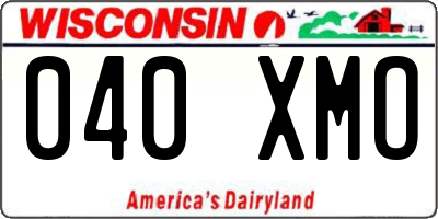 WI license plate 040XMO