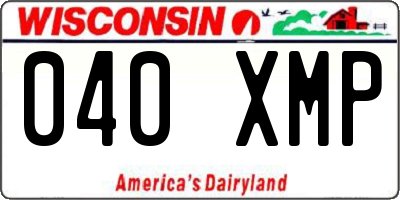 WI license plate 040XMP