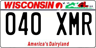 WI license plate 040XMR
