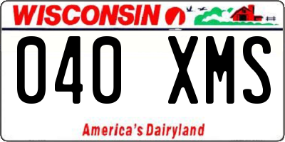 WI license plate 040XMS