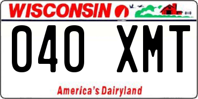 WI license plate 040XMT