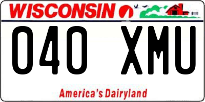 WI license plate 040XMU