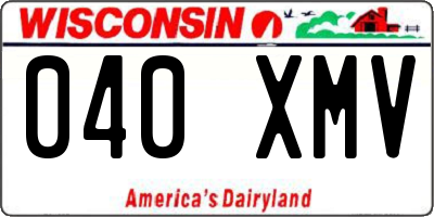 WI license plate 040XMV