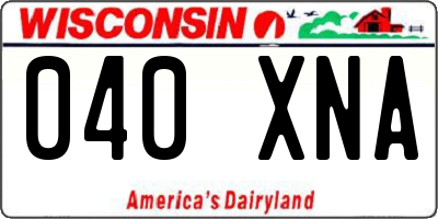WI license plate 040XNA