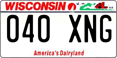 WI license plate 040XNG