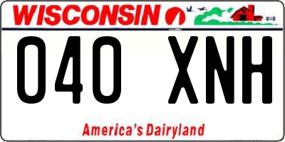 WI license plate 040XNH